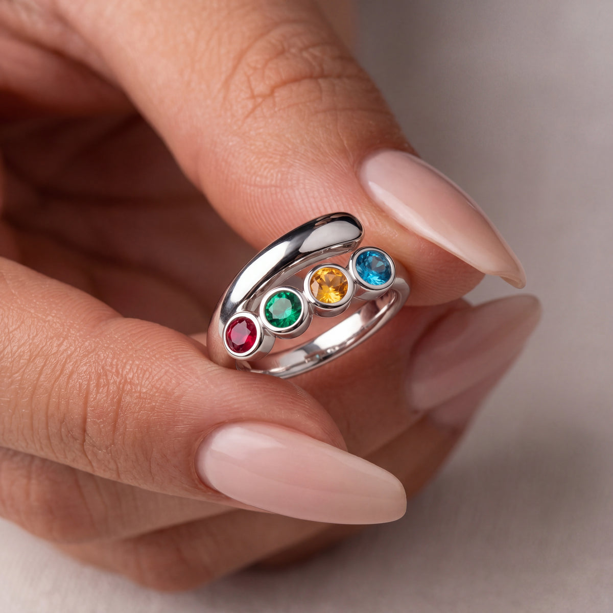 Adjustable BirthStone Ring "Lyra"