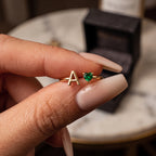 Adjustable Initial Birthstone Ring "Iris"