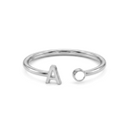 Adjustable Initial Birthstone Ring "Tove"